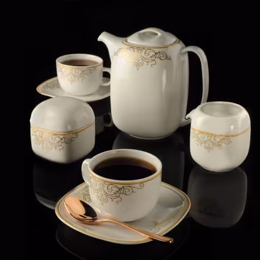 چینی زرین سرویس 17 پارچه چای خوری کواترو طرح موناکو (توقف تولید)*