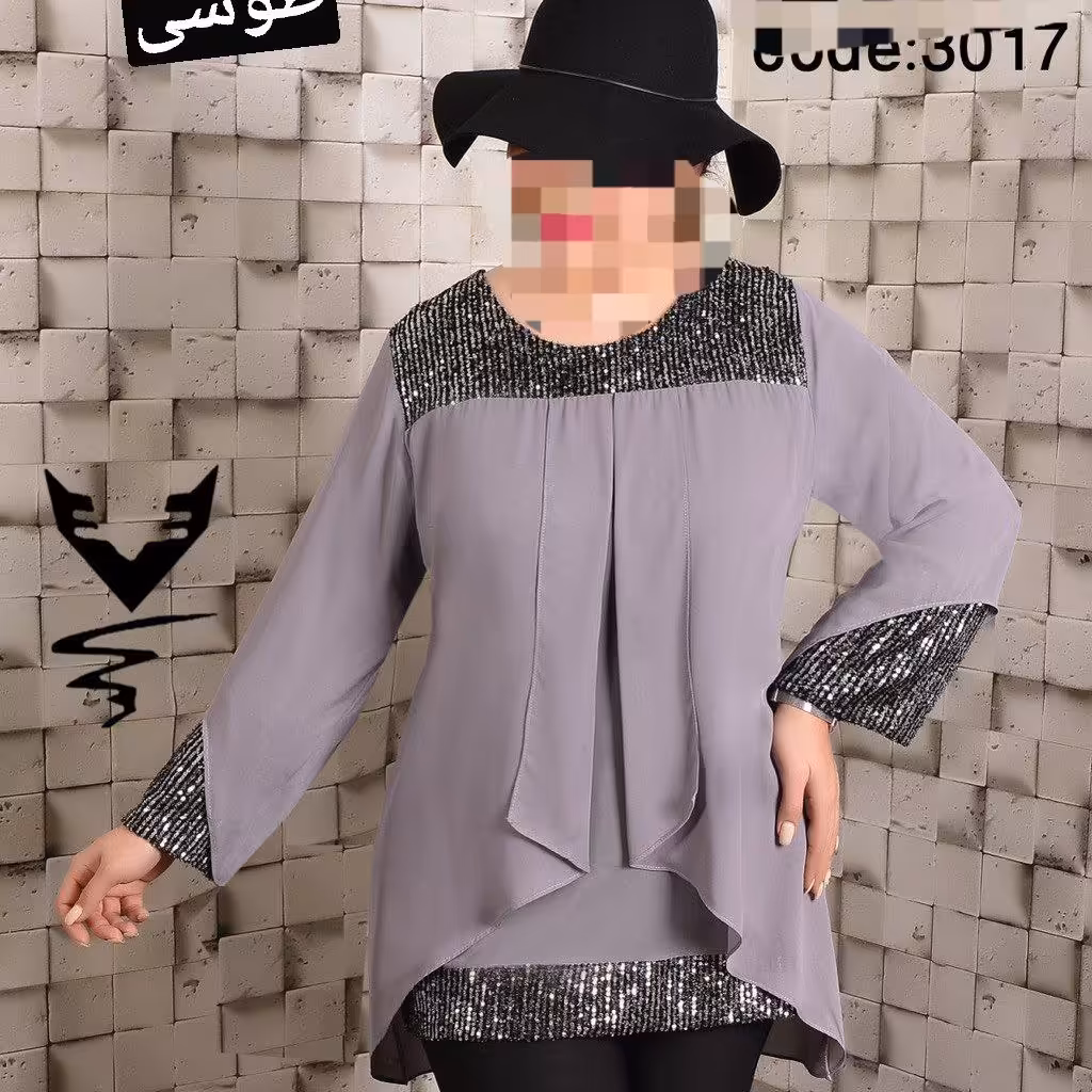 تونیک مجلسی قواره بزرگ
جنس حریر شیفون به همراه ریون کریستال و پولکی
سایز 48 تا 62