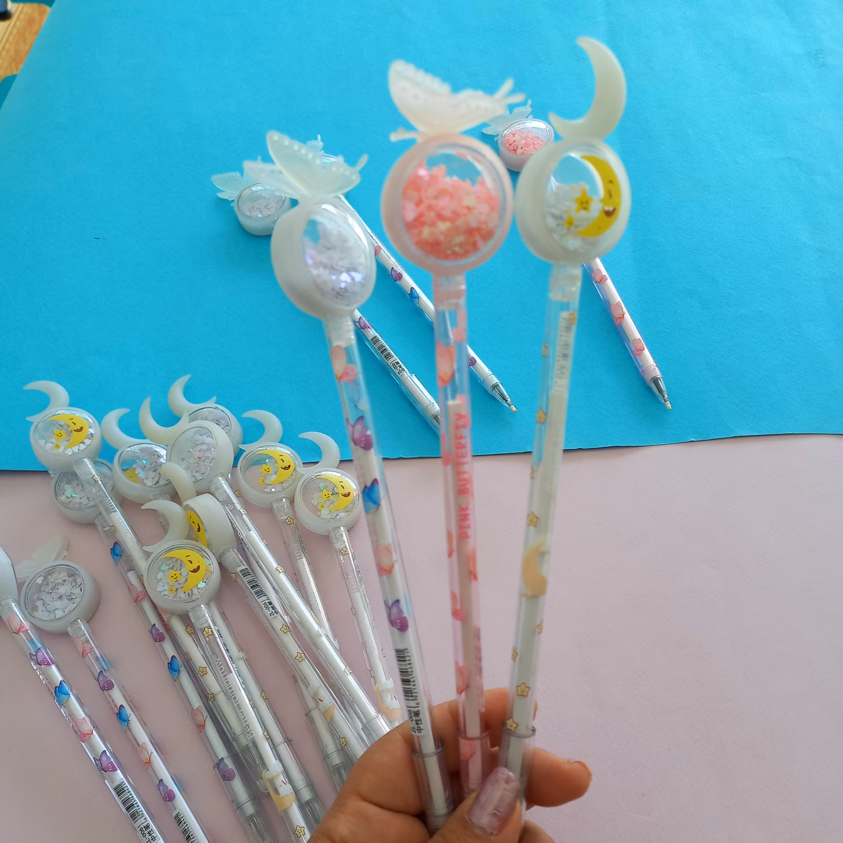 روانویس اکلیلی  طرح ماه و پروانه جوهر مشکی 