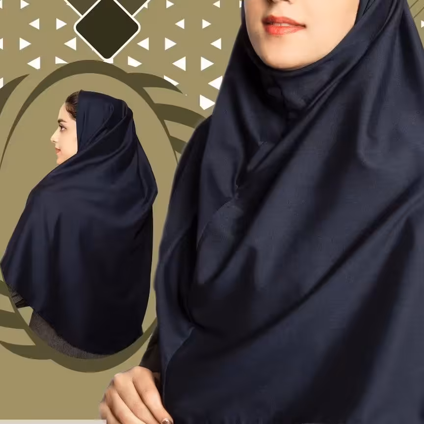 مقنعه زنانه جنس عالی کاملا مشکی با جنس کرپ عالی
