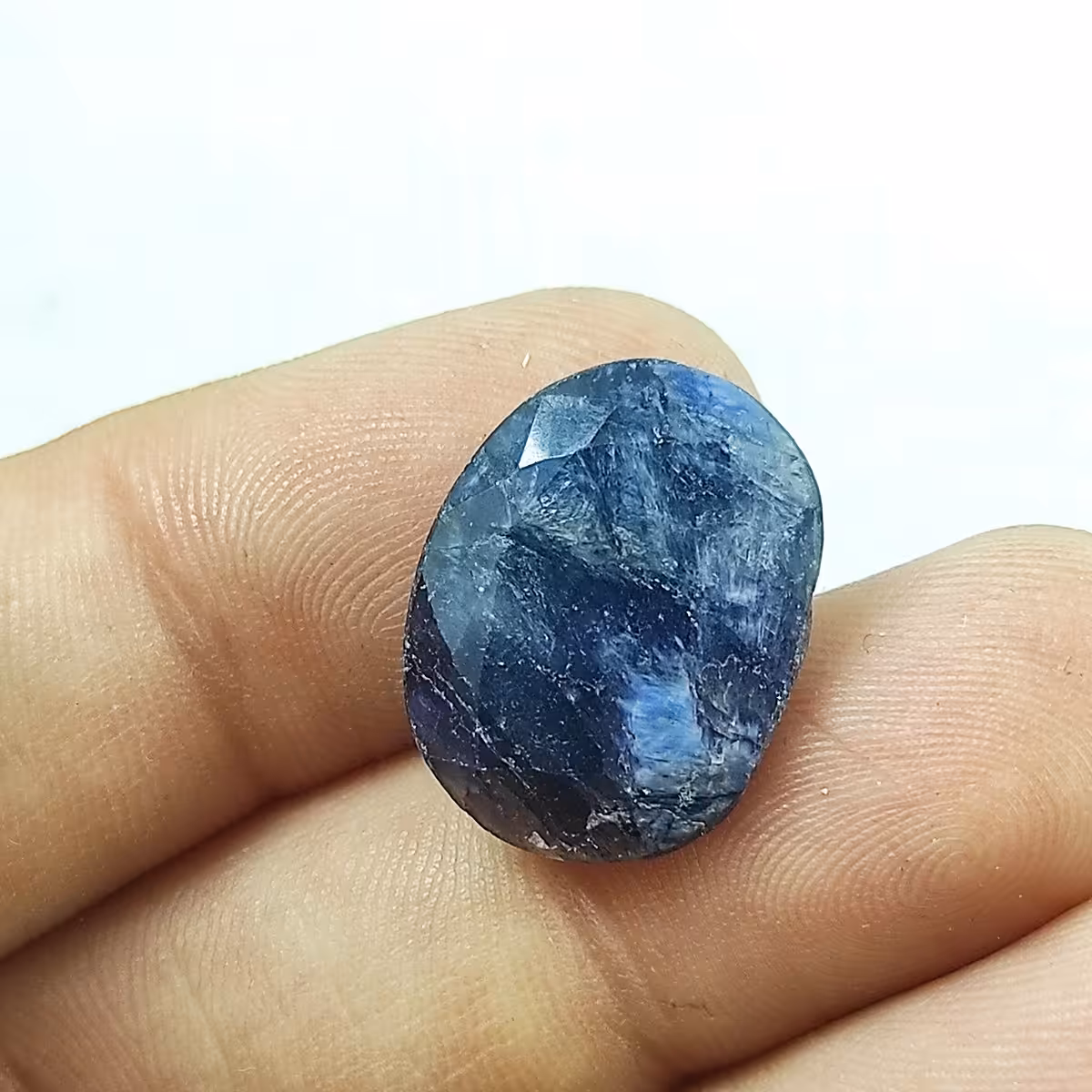 سنگ یاقوت کبود طبیعی مدل بیضی کد 5037614