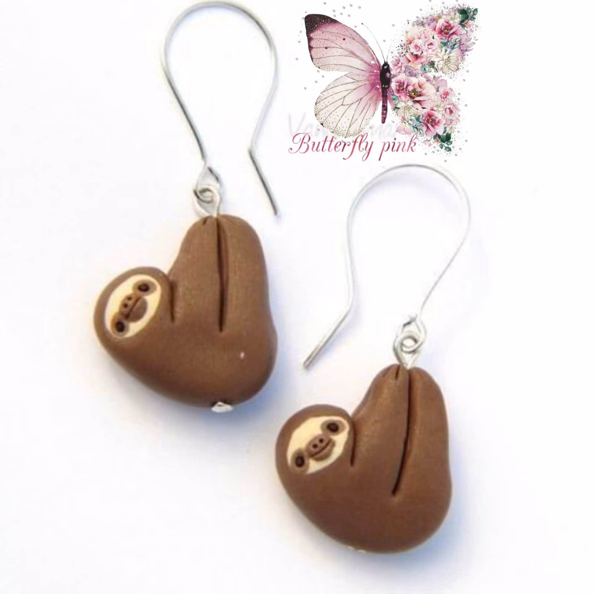 گوشواره فانتزی طرح خرس تنبل های کیوت،خرس تنبل آویزان،قابل سفارش به صورت ست و گردنبند