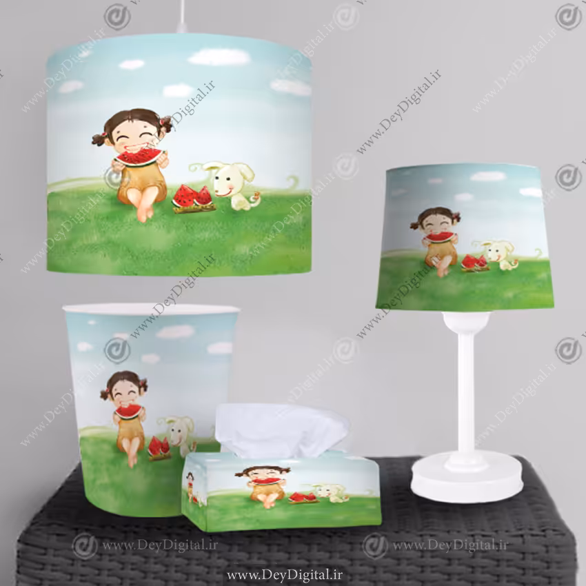 ست لوستر و آباژور اتاق دختر CS-1153