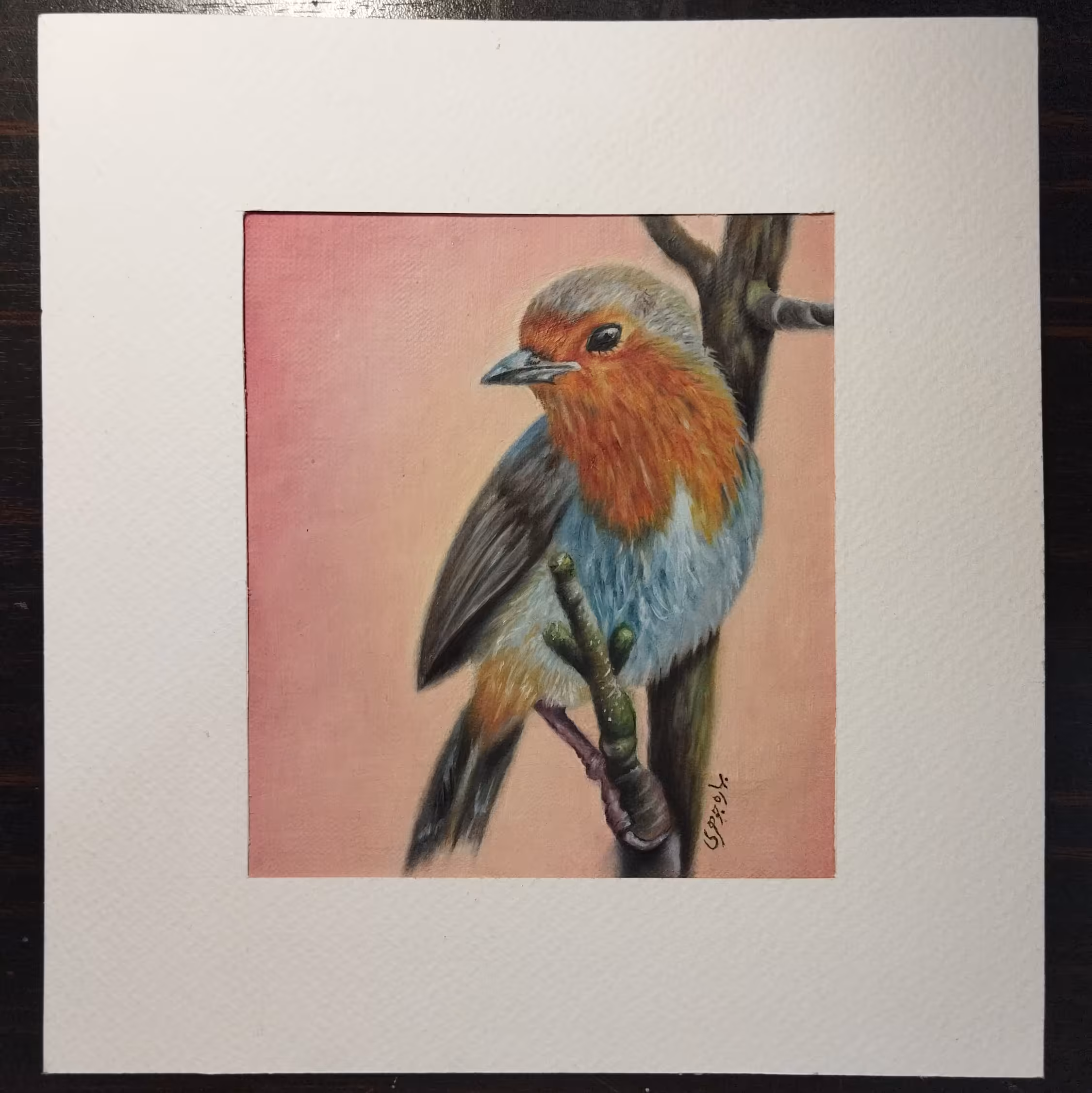 تابلو نقاشی پرنده تکنیک رنگ روغن 