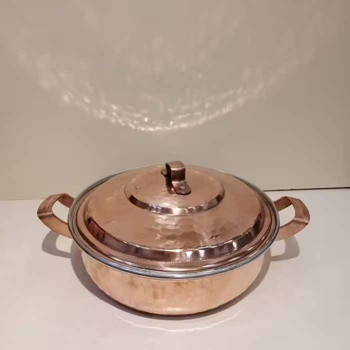 ماهی تابه درب دار مسی 4 نفره