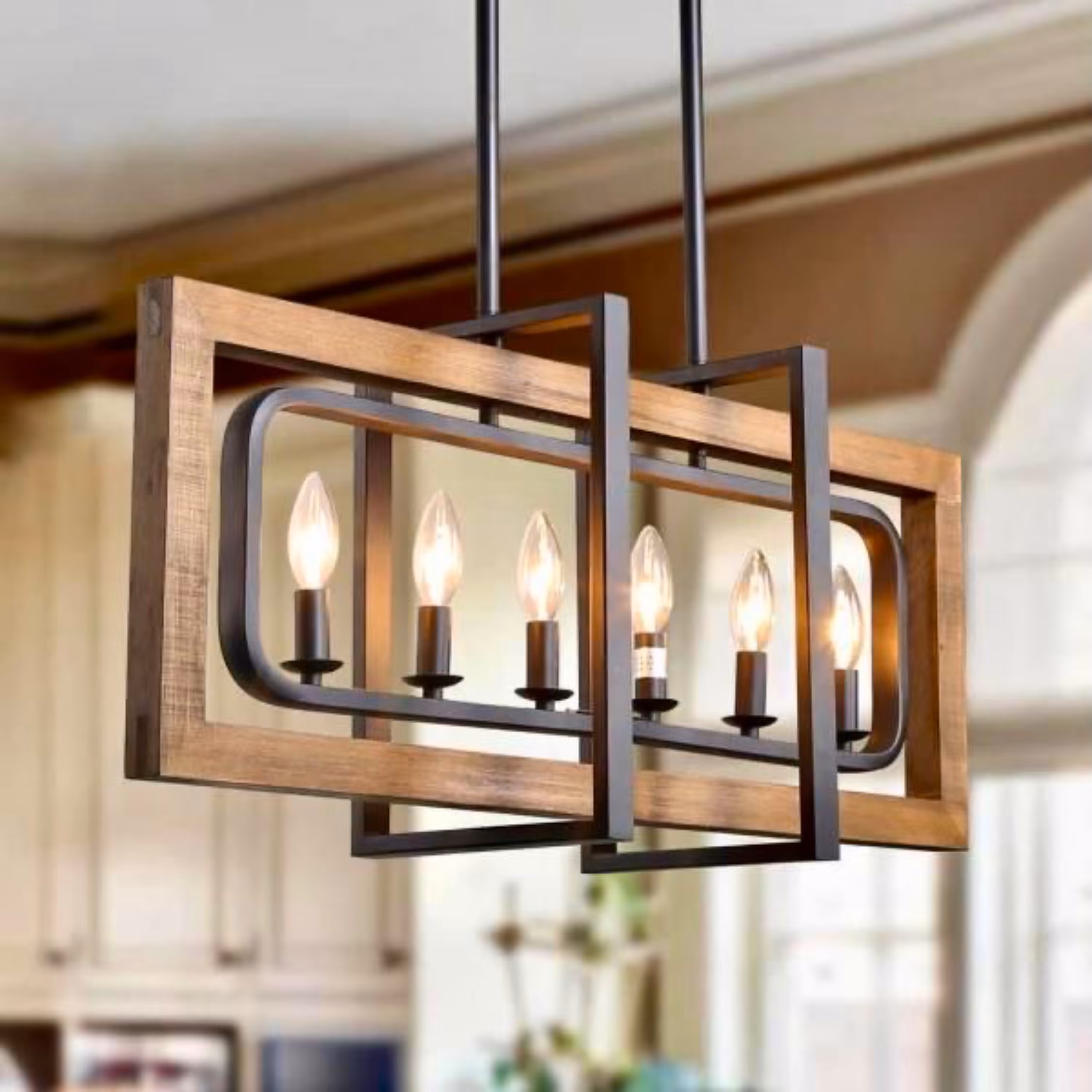 لوستر مدرن خطی شش شعله وین 1992