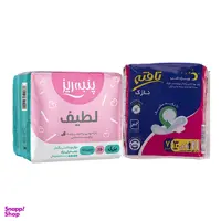نوار بهداشتی پنبه ریز مدل Normal بسته 10 عددی + نوار بهداشتی تافته مدل Thin بسته 7 عددی