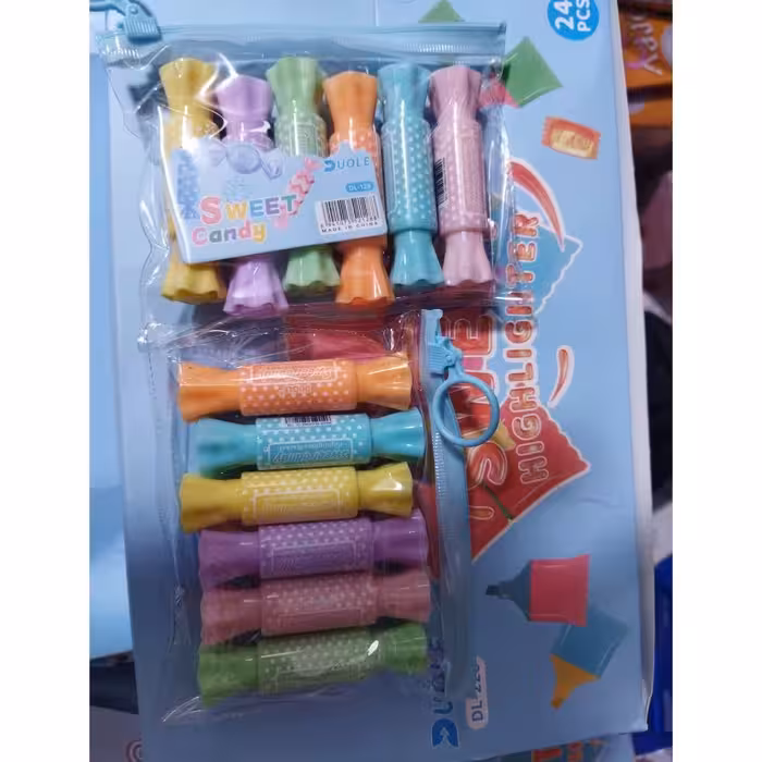 هایلایتر طرح شکلات پیچی فانتزی در شش رنگ دوسر کیفیت عالی