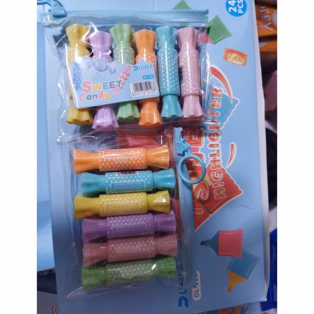 هایلایتر طرح شکلات پیچی فانتزی در شش رنگ دوسر کیفیت عالی