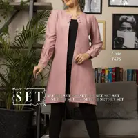 مانتو مدل یکتا رنگ کالباسی صورتی برند SET 