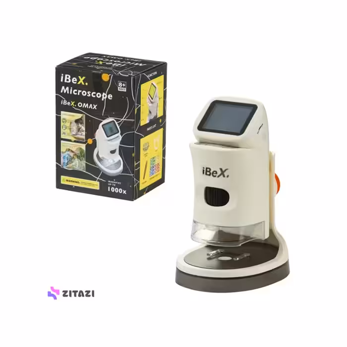 میکروسکوپ دیجیتالی آیبکس مدل Omax - با بزرگنمایی 1000 برابر و صفحه نمایش 2 اینچی و لوازم جانبی