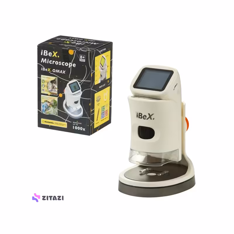 میکروسکوپ دیجیتالی آیبکس مدل Omax - با بزرگنمایی 1000 برابر و صفحه نمایش 2 اینچی و لوازم جانبی