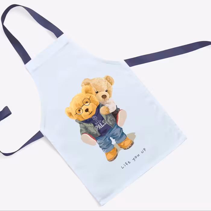 پیشبند تدی مخمل چاپ دیجیتال قابل شستشو و رنگ ثابت دارای آستر ضدآب کد23