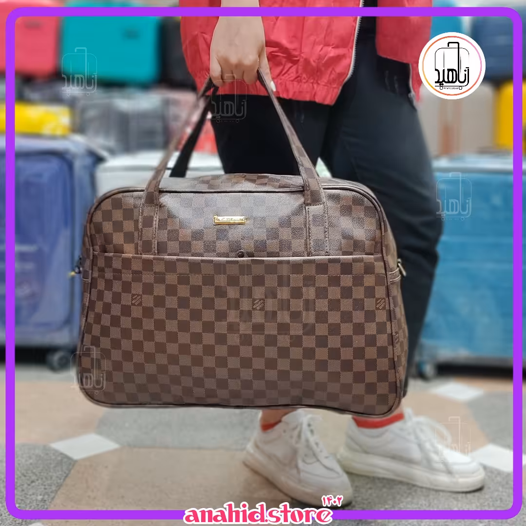 ساک مسافرتی سایز بزرگ چرمی رنگ قهوه ای