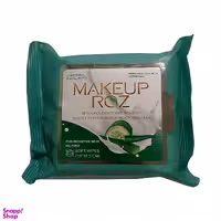 دستمال مرطوب میک آپ رز (Makeup Roz) مدل آلویه‌ورا و خیار بسته 25 عددی