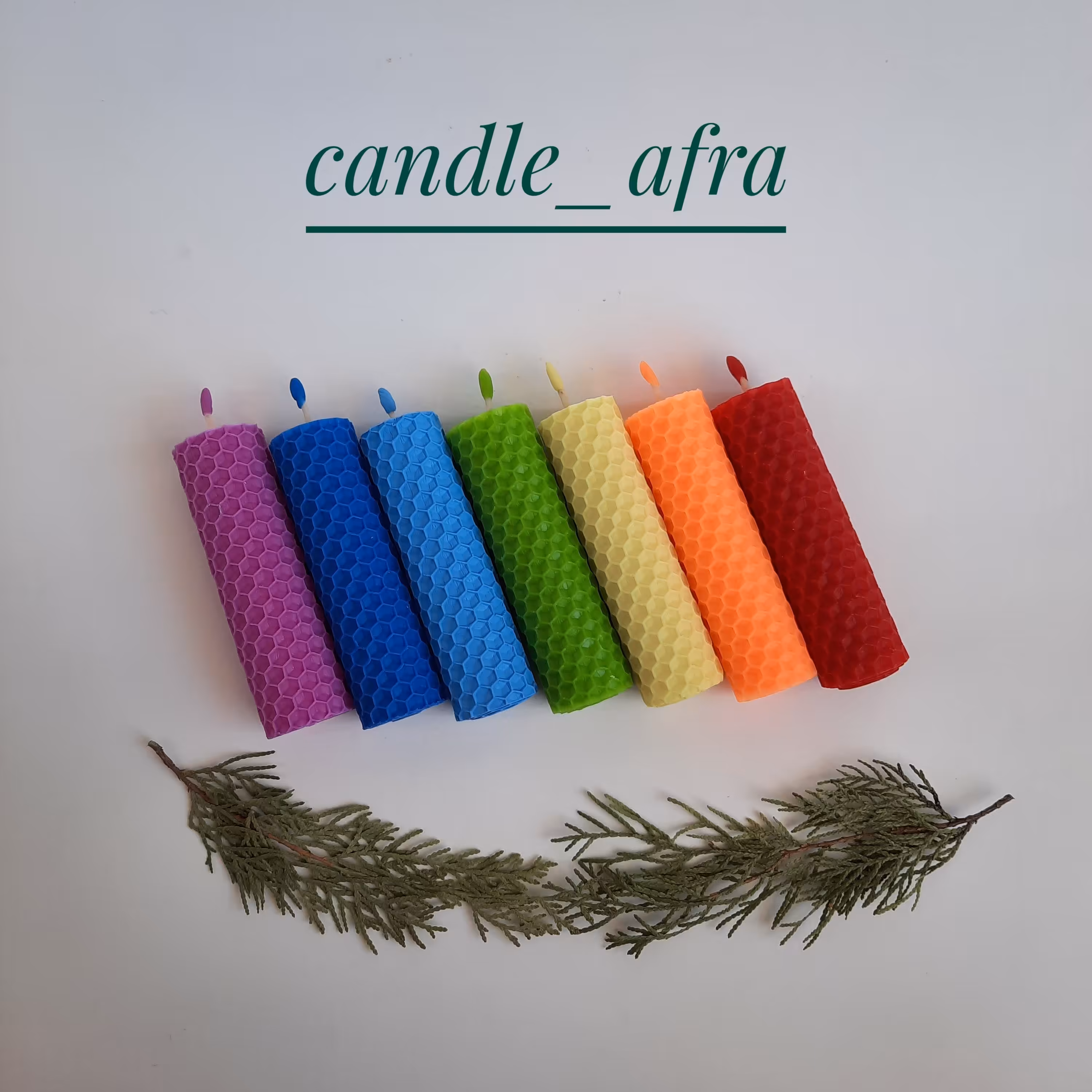 پکیج شمع موم عسلی رنگین کمانی