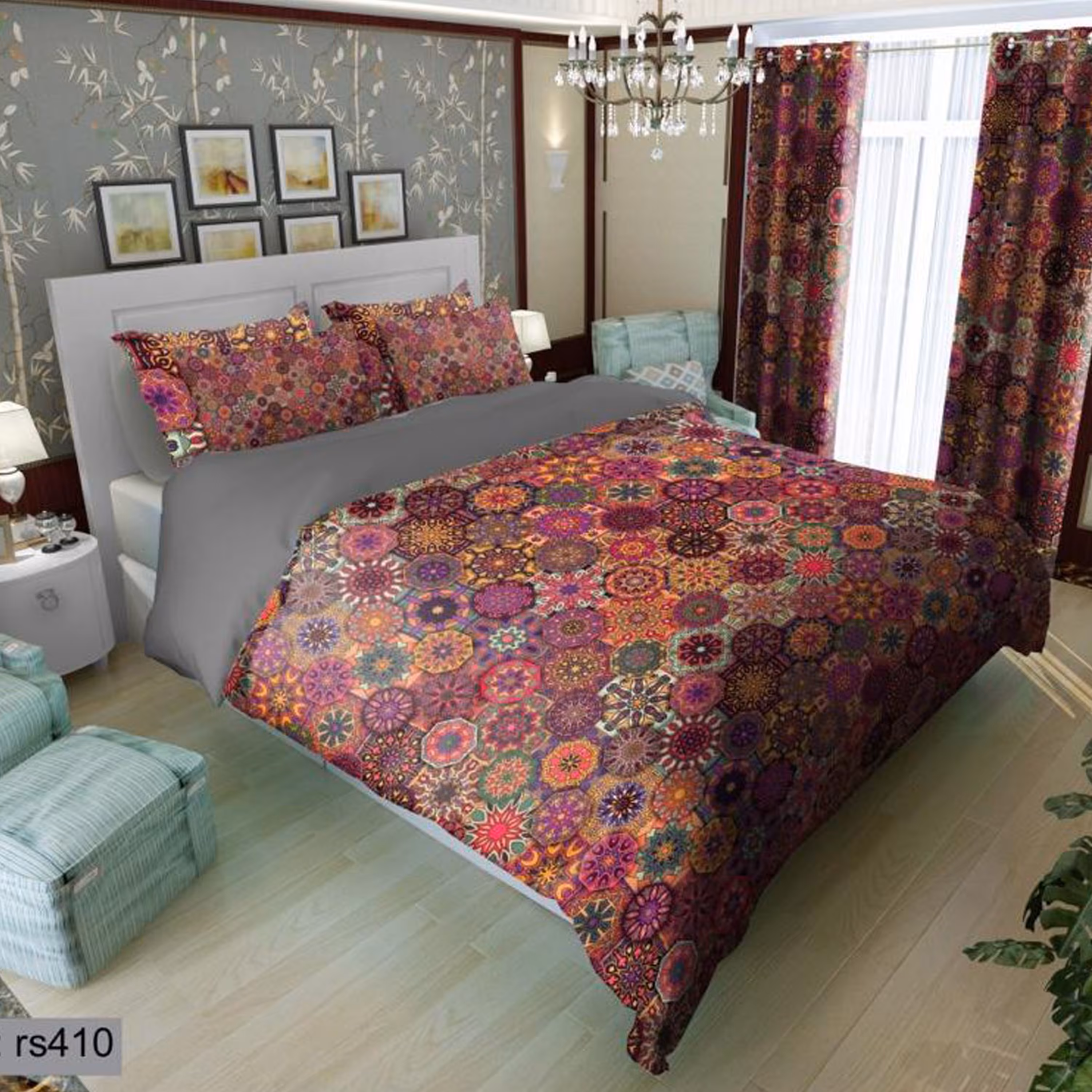سرویس روتختی 1 نفره تنسل چاپی برندترک لند (Turk Land)  کد rs 410