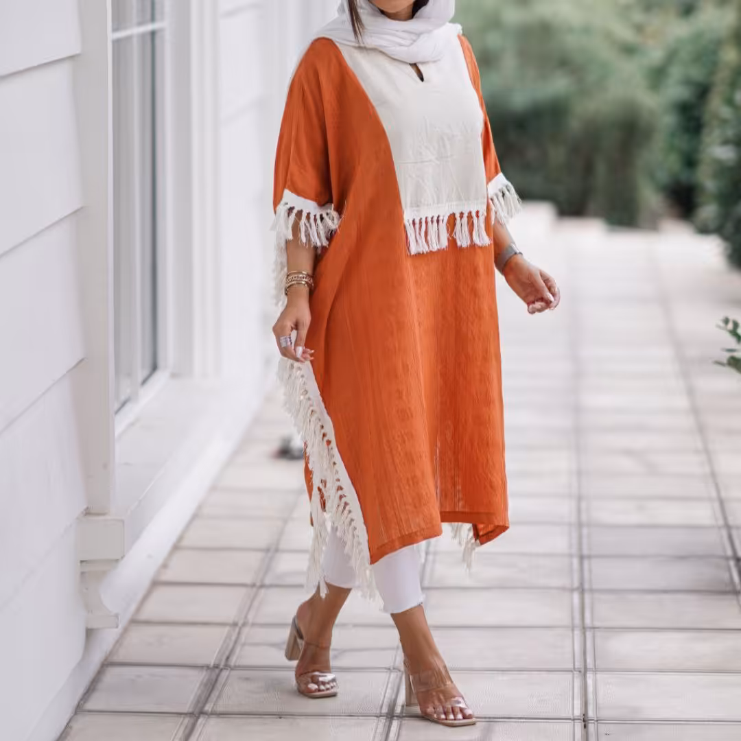 کفتان بلند ریش دار جنس کتیبه با دوخت مزونی درجه یک فری سایز از 38 تا 52