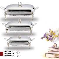 سوفله استیل مستطیل وارمردار 2 لیتری، مدل حلقه ای نگین دار، پیرکس فرانسه sabinex، کد M206