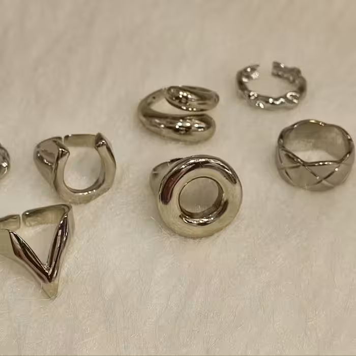 انگشتر مینیمال رنگ نقره ای ( ارسال رایگان)