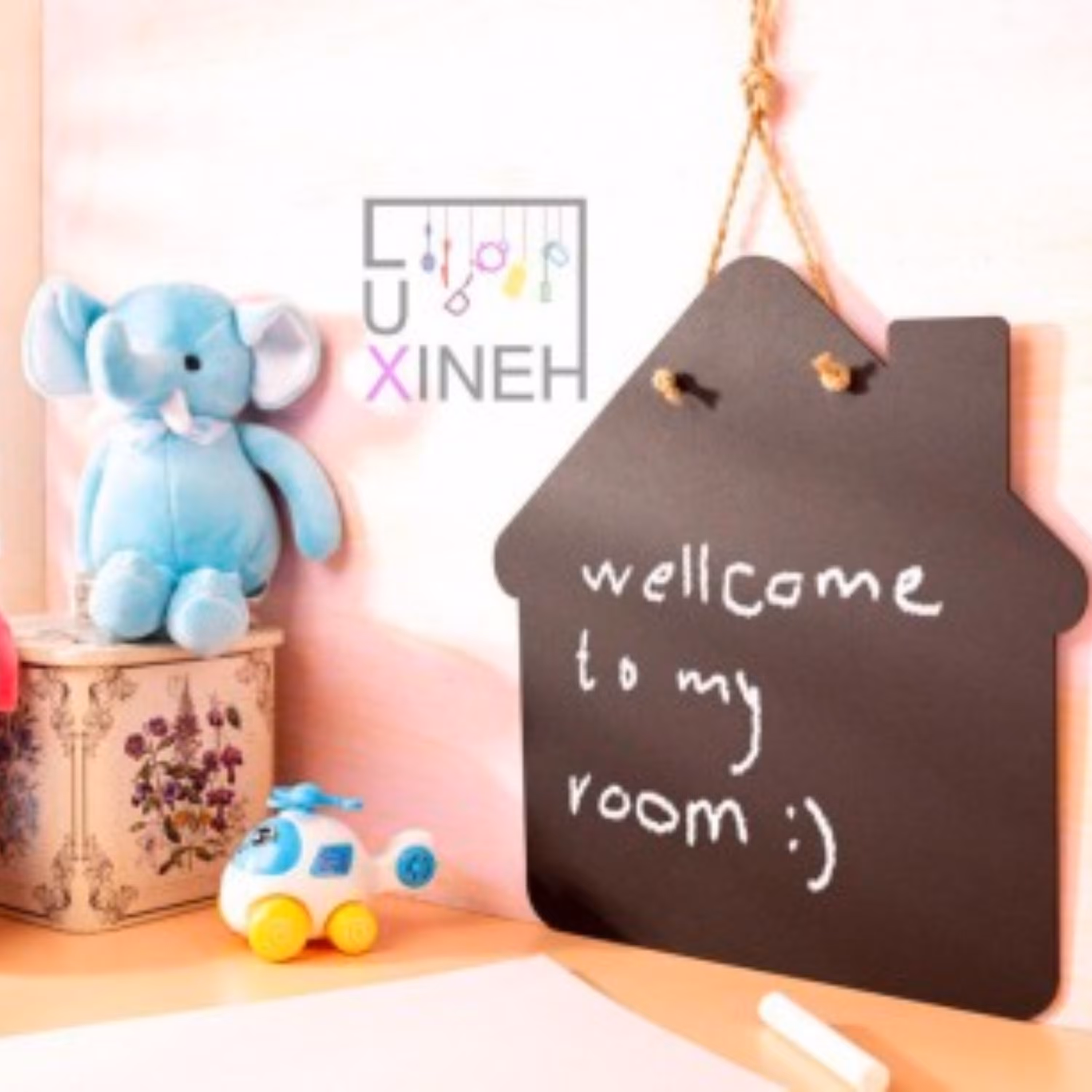 تخته سیاه طرح کلبه با گچ و بند کنفی ابعاد 22 در 24