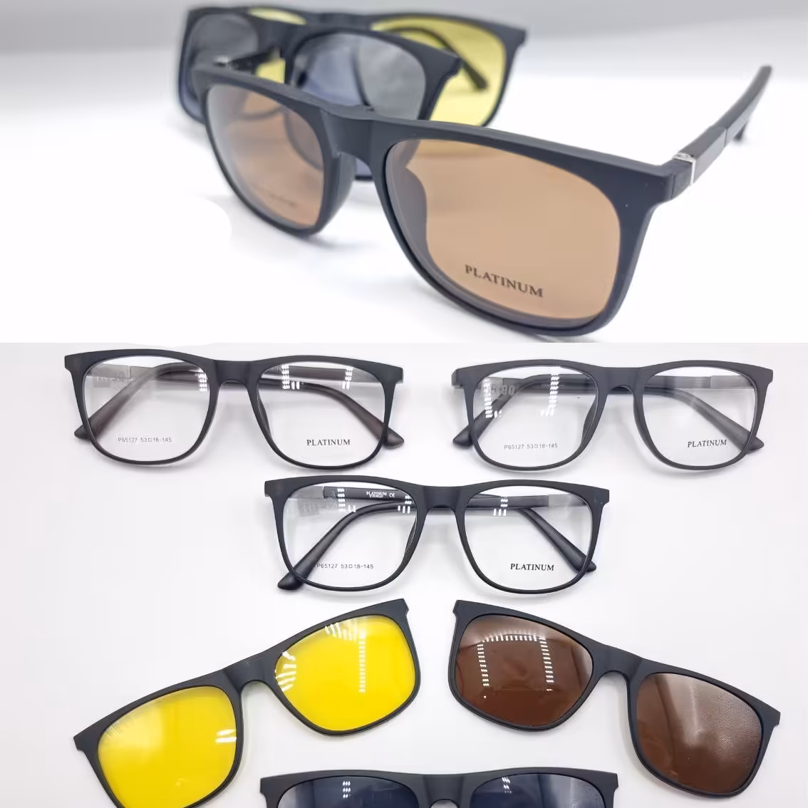 عینک طبی با 3 کاور افتابی کد 400