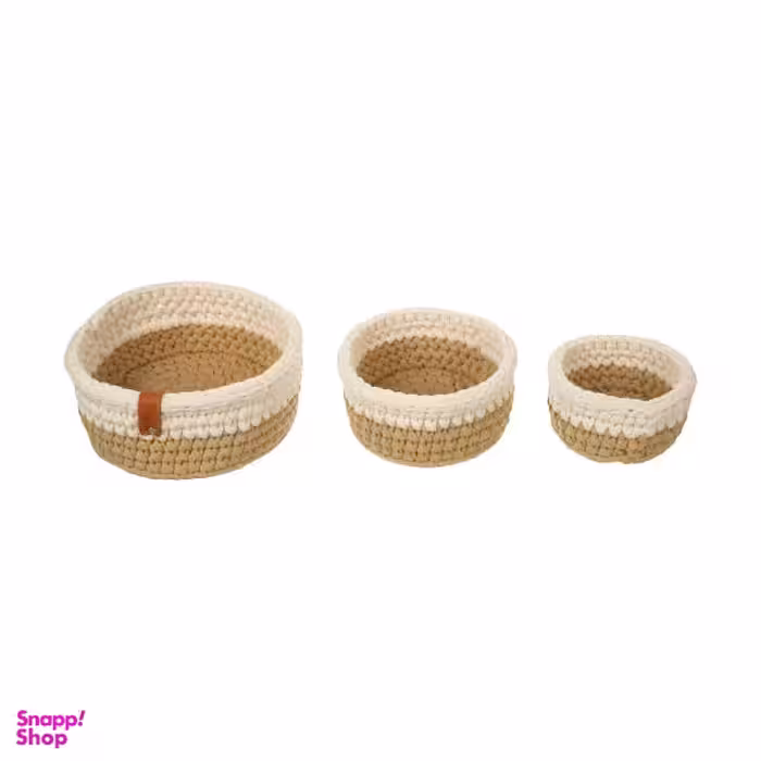 سبد قلاب بافی تریکو مهتاک کد 84131 مجموعه 3 عددی