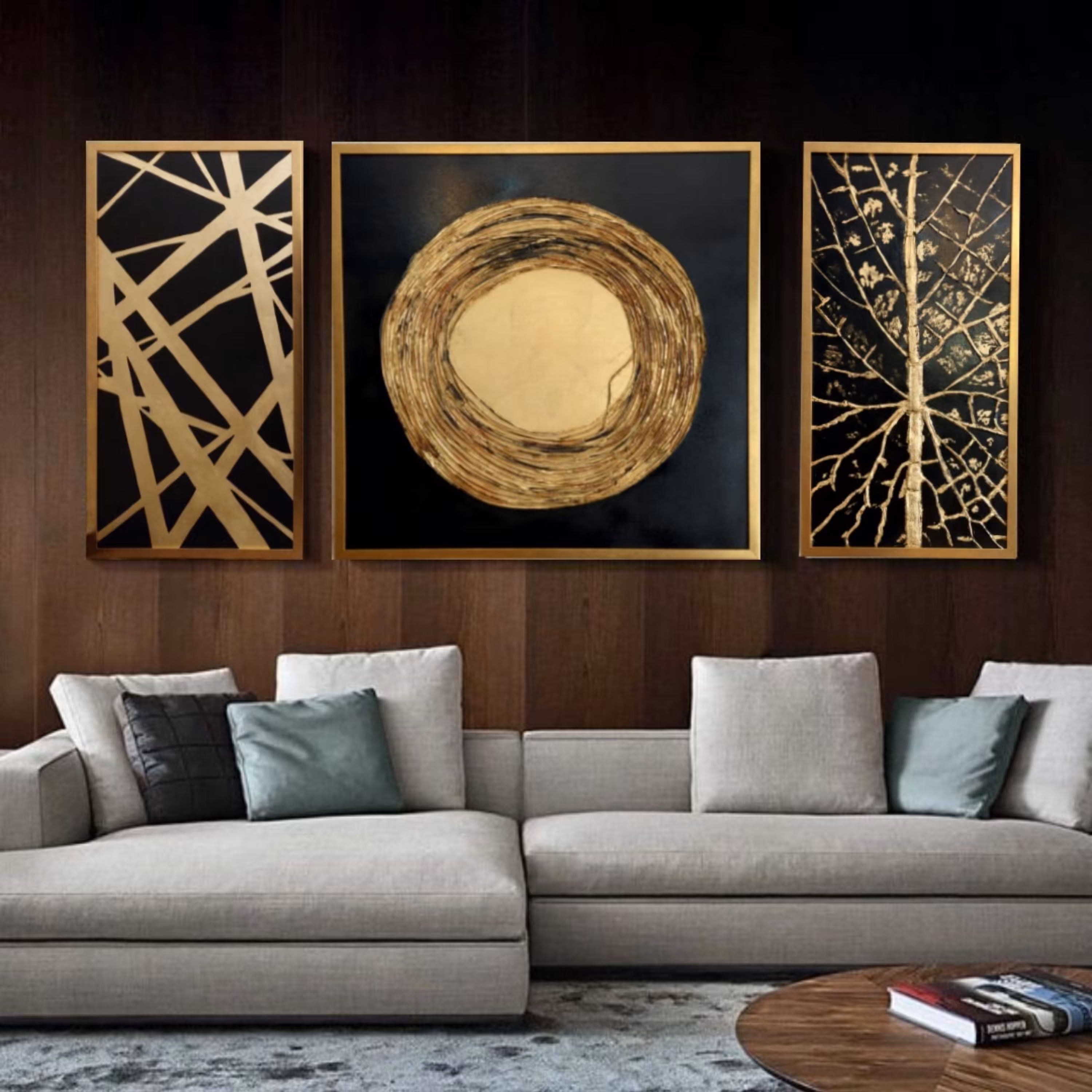 تابلو نقاشی برجسته ورق طلا