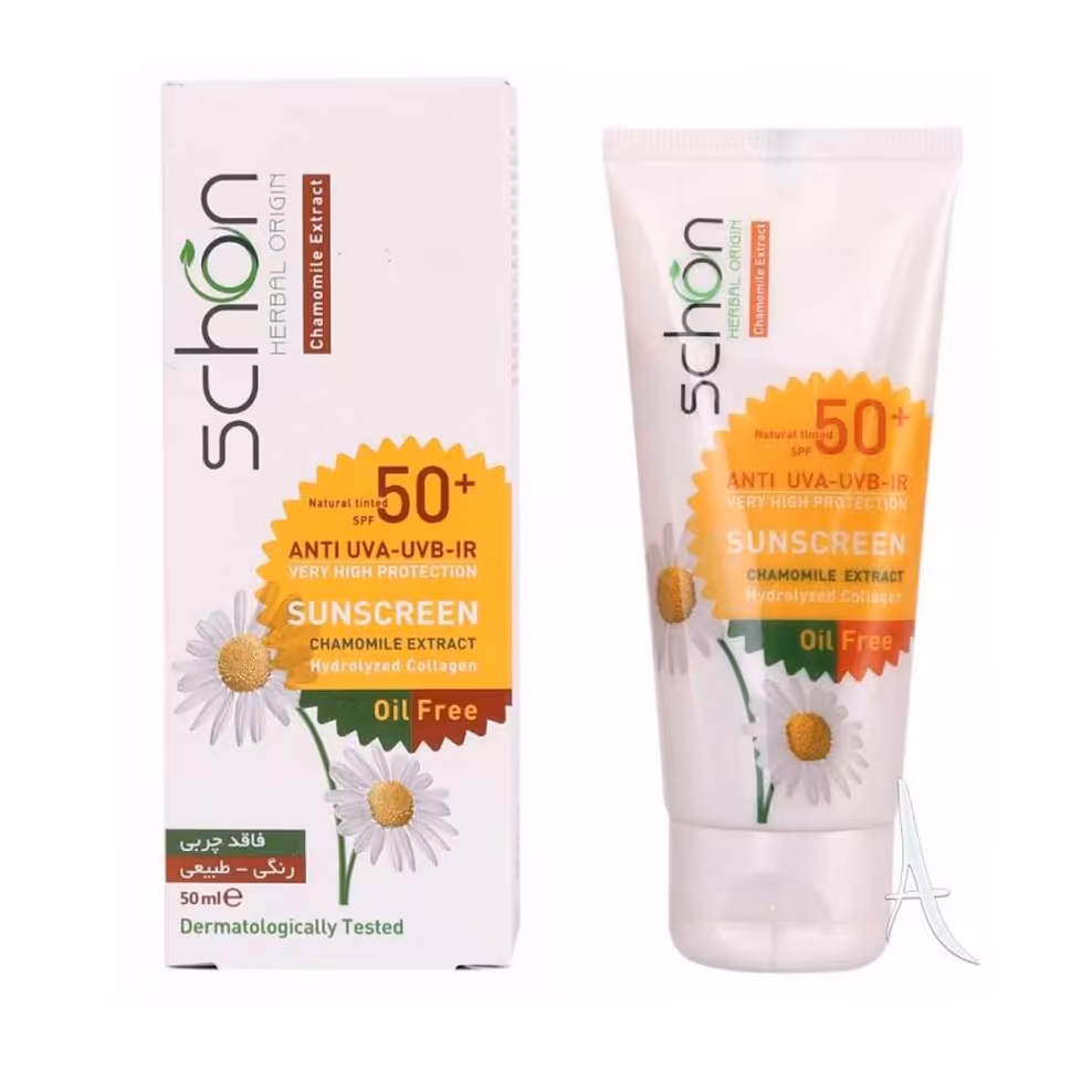 کرم ضد آفتاب رنگی طبیعی فاقد چربی spf50 شون پوست های چرب
