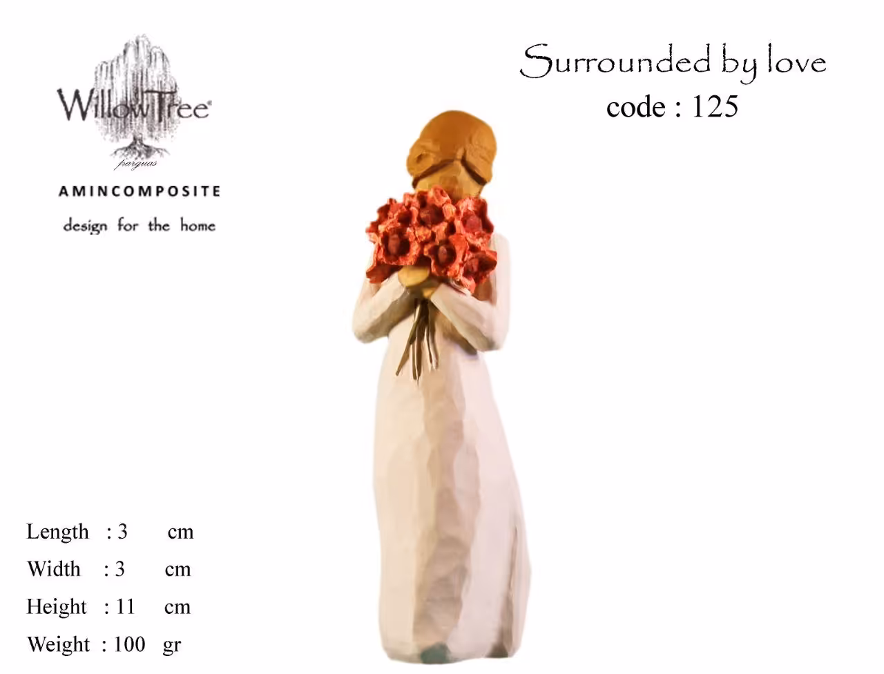 مجسمه ویلوتری مدل احاطه باعشق کد 125 WillowTree Of Surrounded By Love 125 Statue