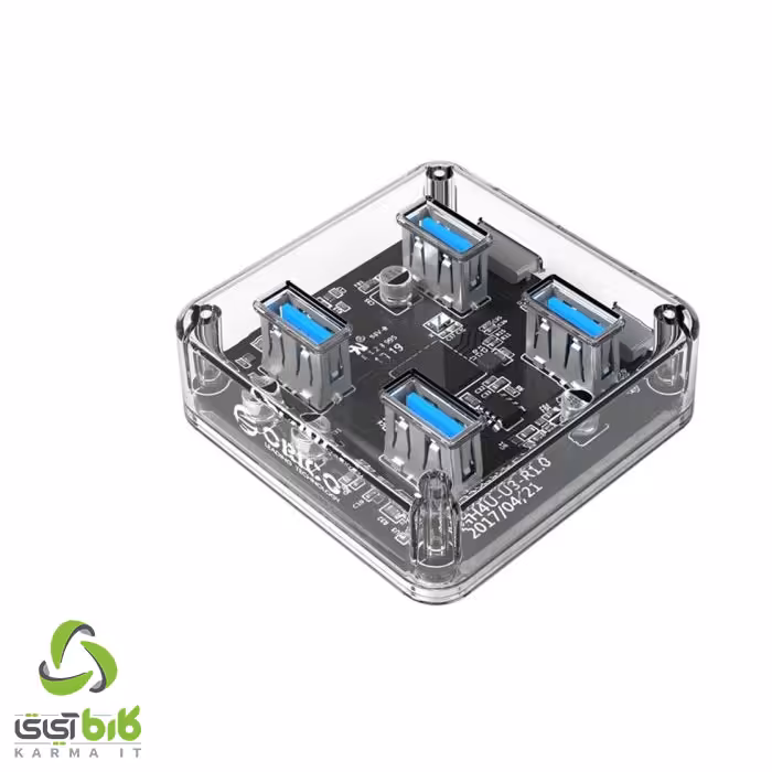 هاب 4 پورت USB3.0 شفاف اوریکو مدل MH4U-U3 - فروشگاه کارما آیتی
