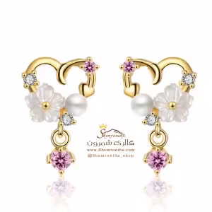 گوشواره قلب و گل EAR466G0