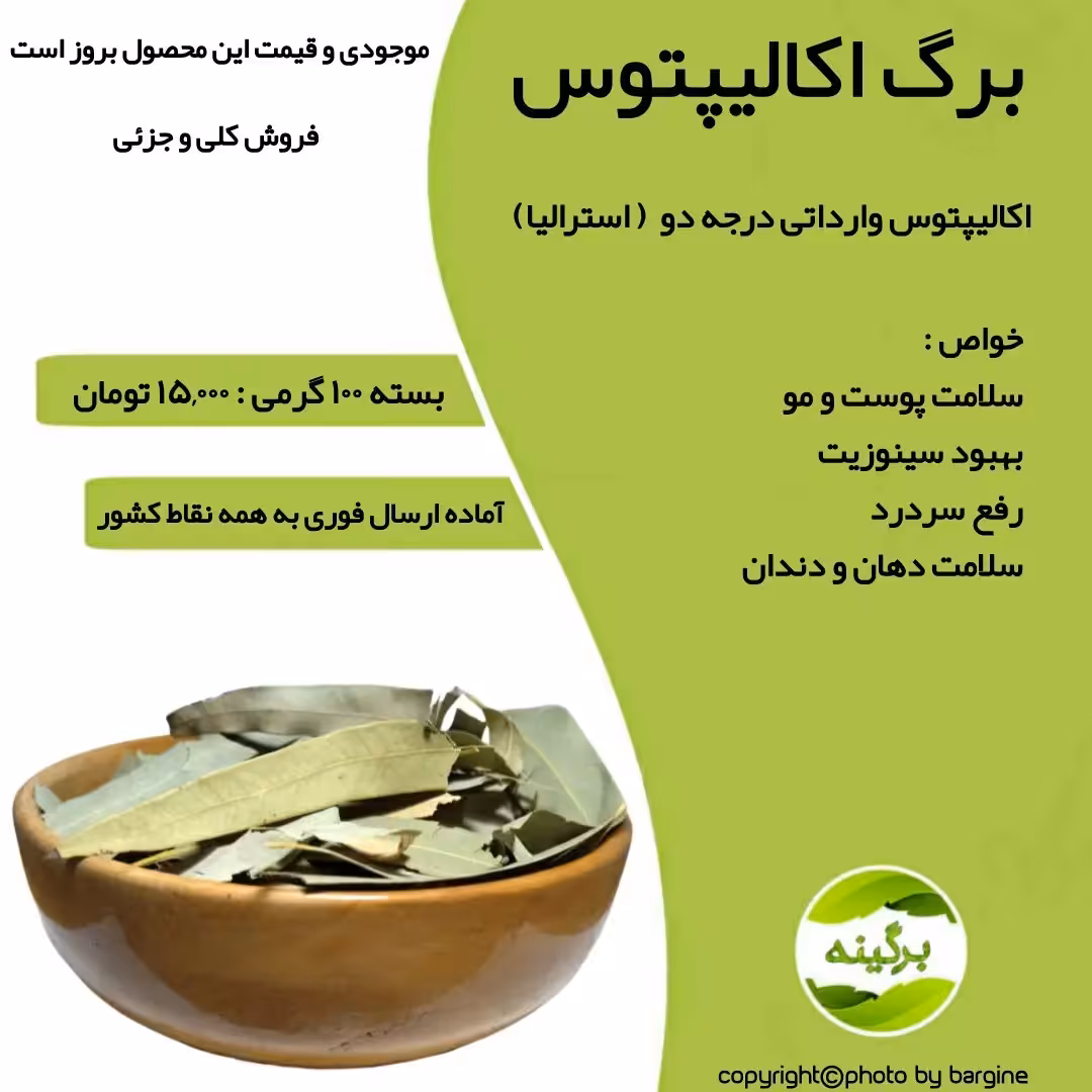 برگ اکالیپتوس وارداتی درجه دو (استرالیایی) 100 گرمی