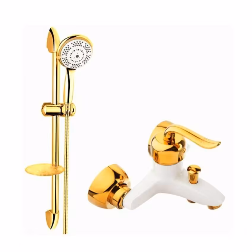 شیر و دوش حمام سفید طلایی قاجاری