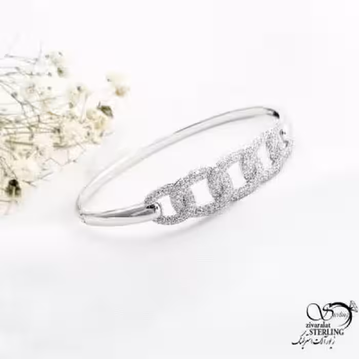 دستبند النگویی کارتیر سفید مارک ژوپینگ کد 17525