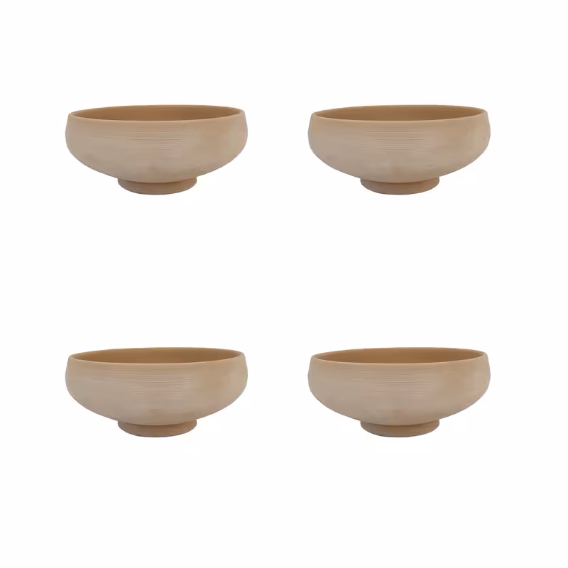 کاسه سفالی خام مدل سالاد خوری بسته 4 عددی ( پس کرایه )