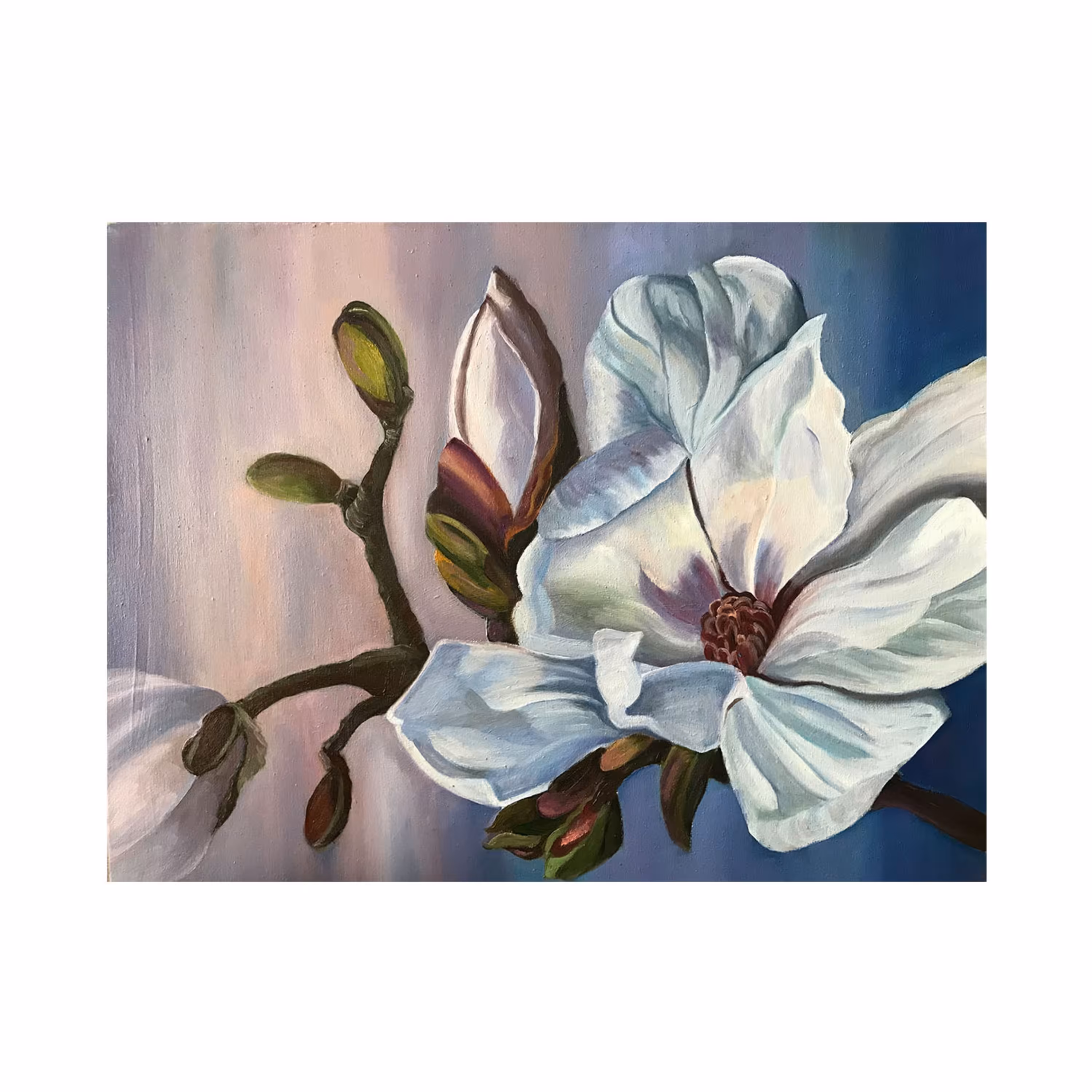 تابلو نقاشی گل تکنیک رنگ روغن سایز 30 در 40 سانتیمتر