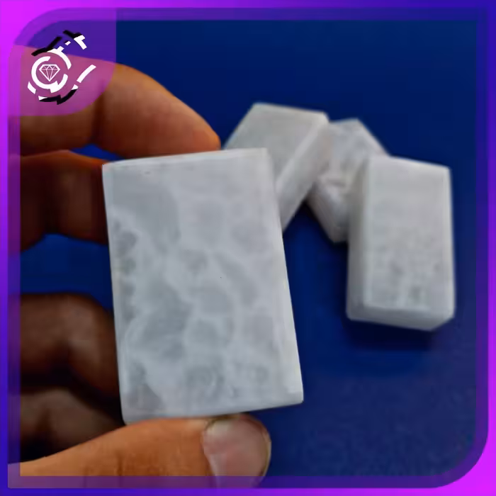 مهر نماز سنگی مرمر سفید پلنگی دو طرف پولیش شده و ابزار خورده 