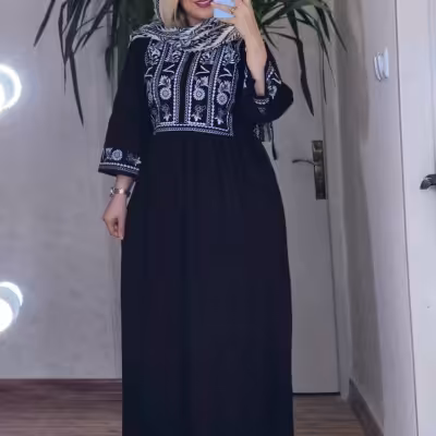 مانتو کفتان لنین‌ الیاف چاپی خنک مناسب گرما