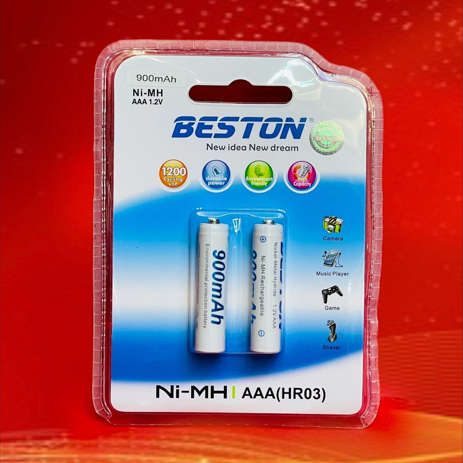 باتری نیم قلمی ( AAA ) شارژی 900 میلی آمپر بستون( BESTON )