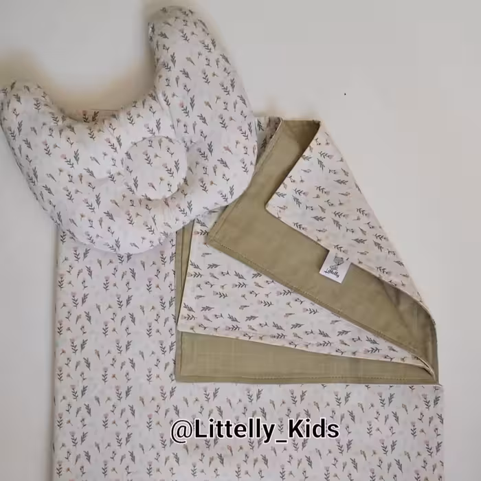 روانداز  دورپیچ  چهار فصل دو رو،  و بالش فرمدهی طرح بهار