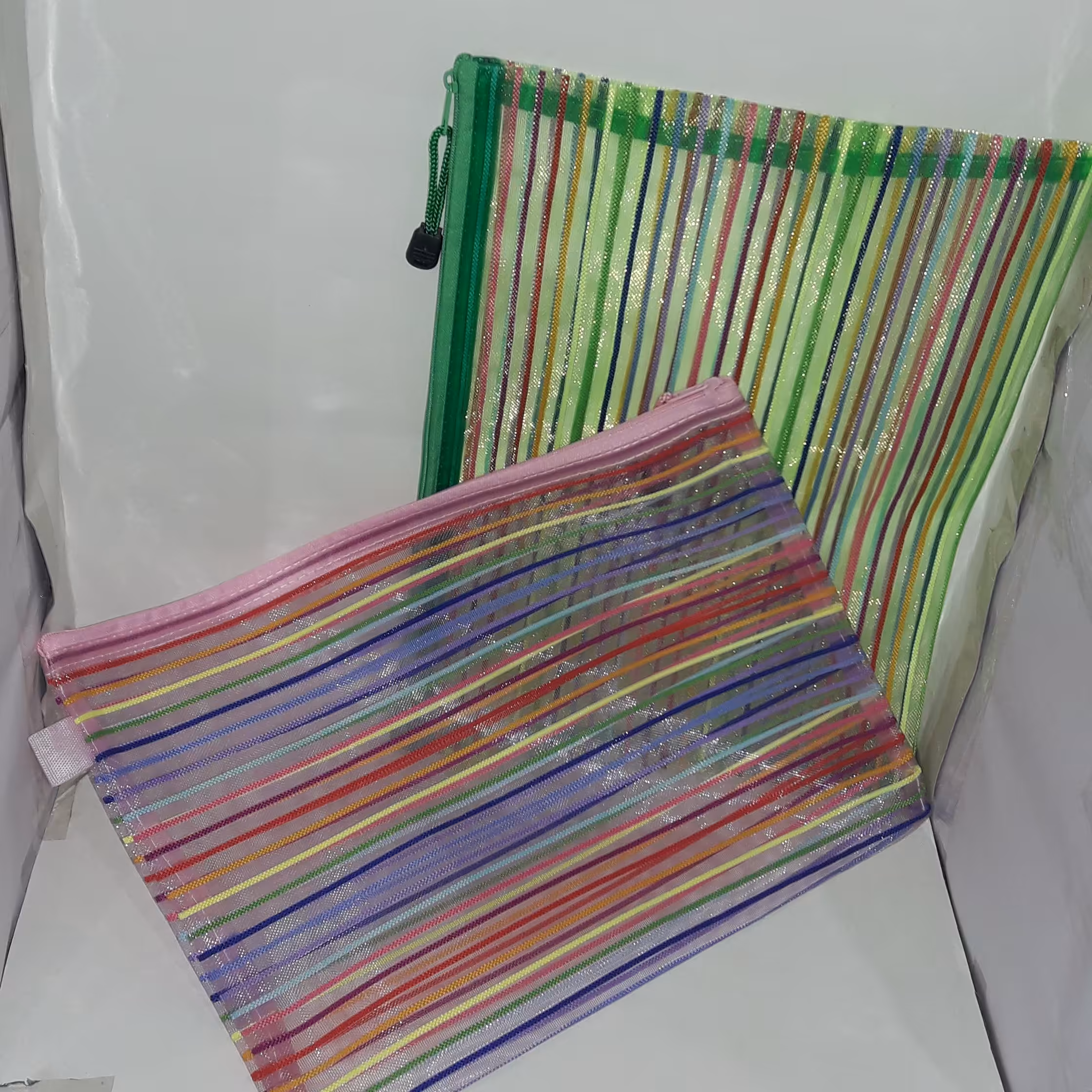 پوشه مدارک توری زیپ دار رنگی