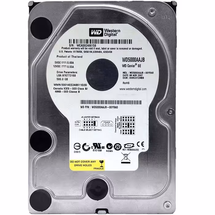 هارد اینترنال وسترن دیجیتال با ظرفیت 500 گیگابایت