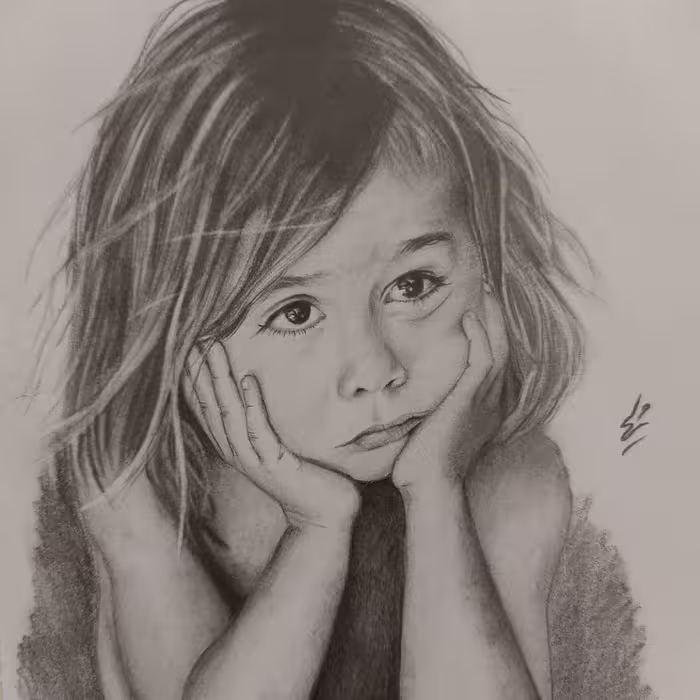 طراحی چهره سیاه قلم سایز A3جنس مقوا فابریانو بدون قاب