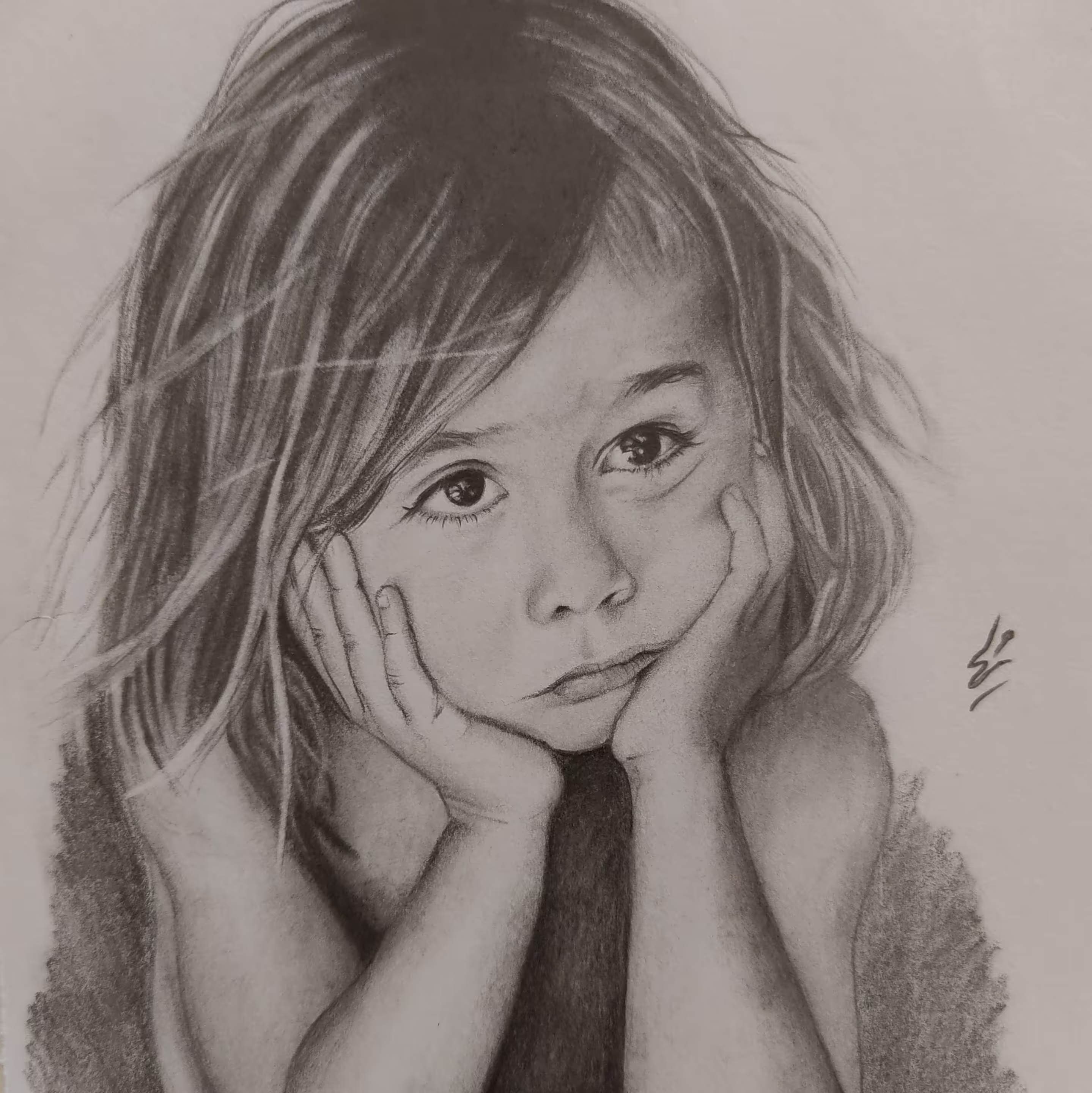 طراحی چهره سیاه قلم سایز A3جنس مقوا فابریانو بدون قاب