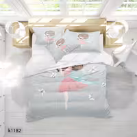 ست رو تختی چاپی 4 تیکه کالیفرنیا یک نفره   کد1182