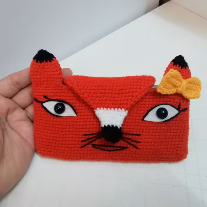 جامدادی بافتنی روباه دختر