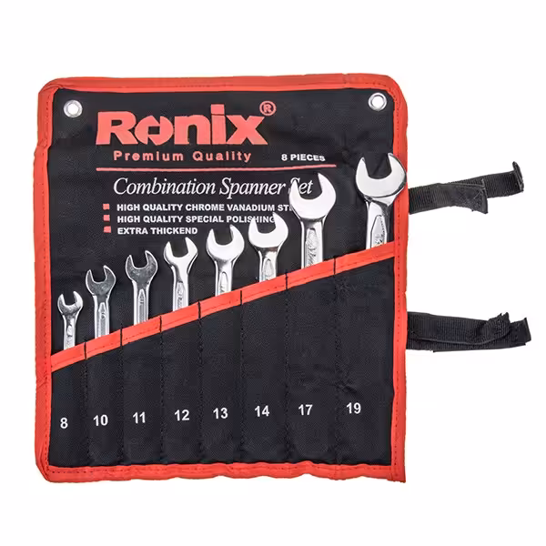 مجموعه 8 عددی آچار یکسرتخت یکسر رینگ رونیکس مدل RH-2101