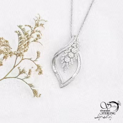 گردنبند نقره عیار925 طرح جواهری کد 13647