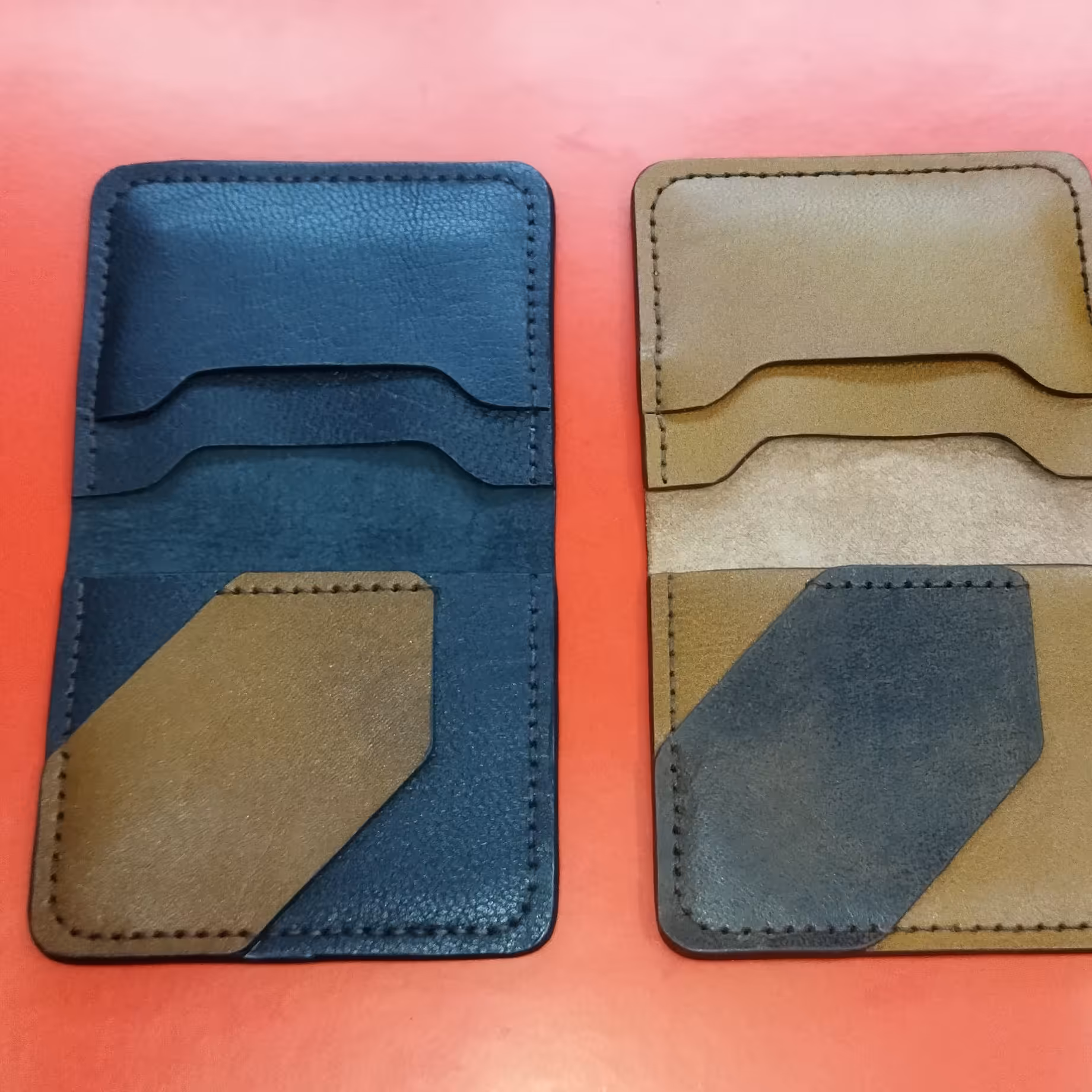 کیف کارت چرم طبیعی دست دوز